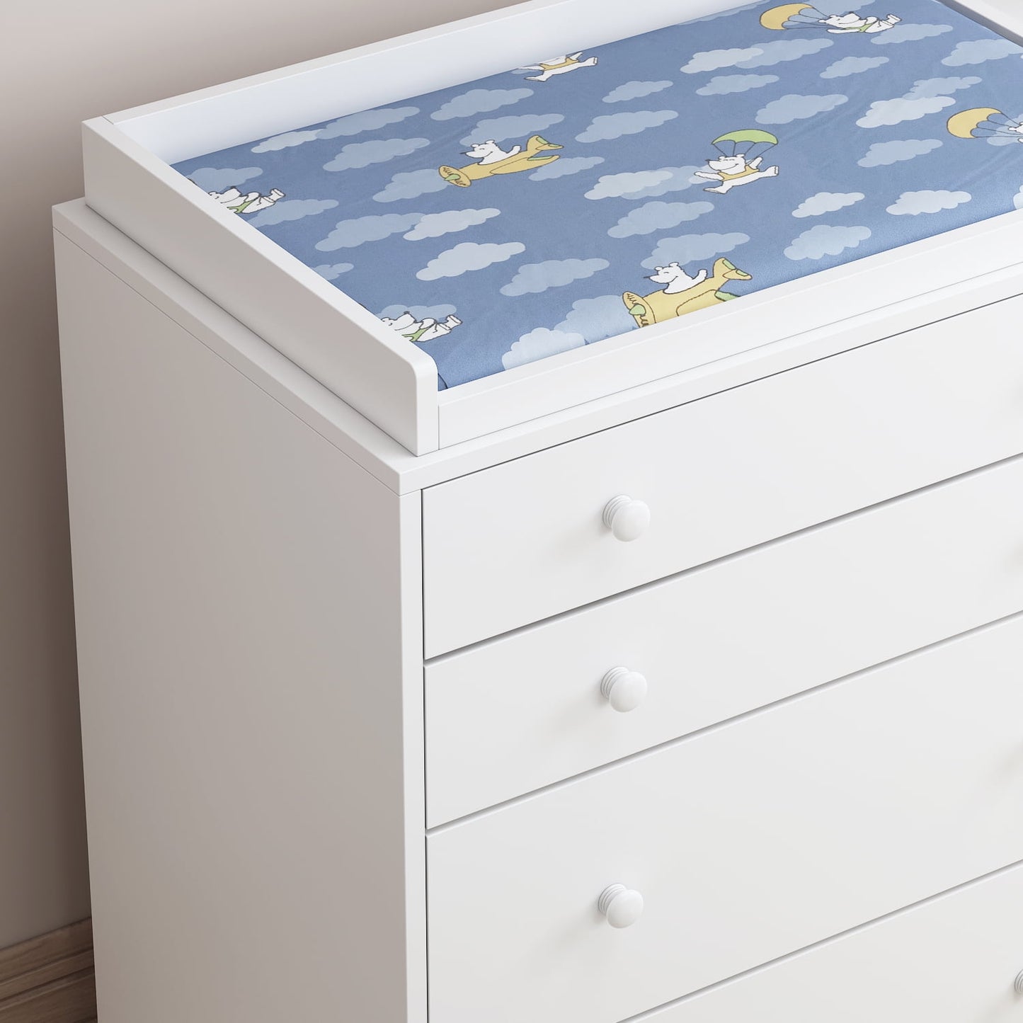White Baby Dresser with Changing Table and 5 Drawers Baby Organizer Dresser Chest