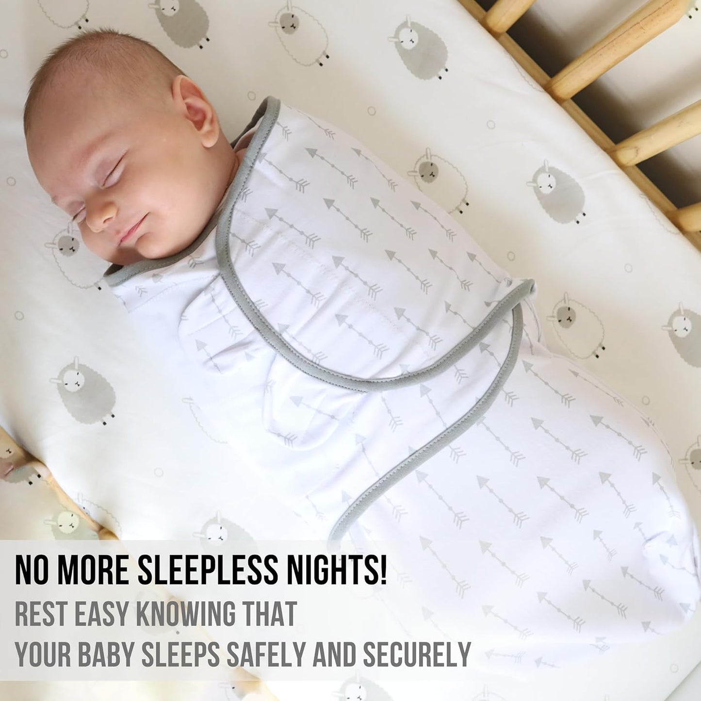 Organic Baby Swaddle Blanket, Adjustable Newborn Swaddle Sleep Sacks, Easy Swaddles for Boys and Girls 0-3 Months, Nursery Swaddling Essentials, 3-Pack, Grey