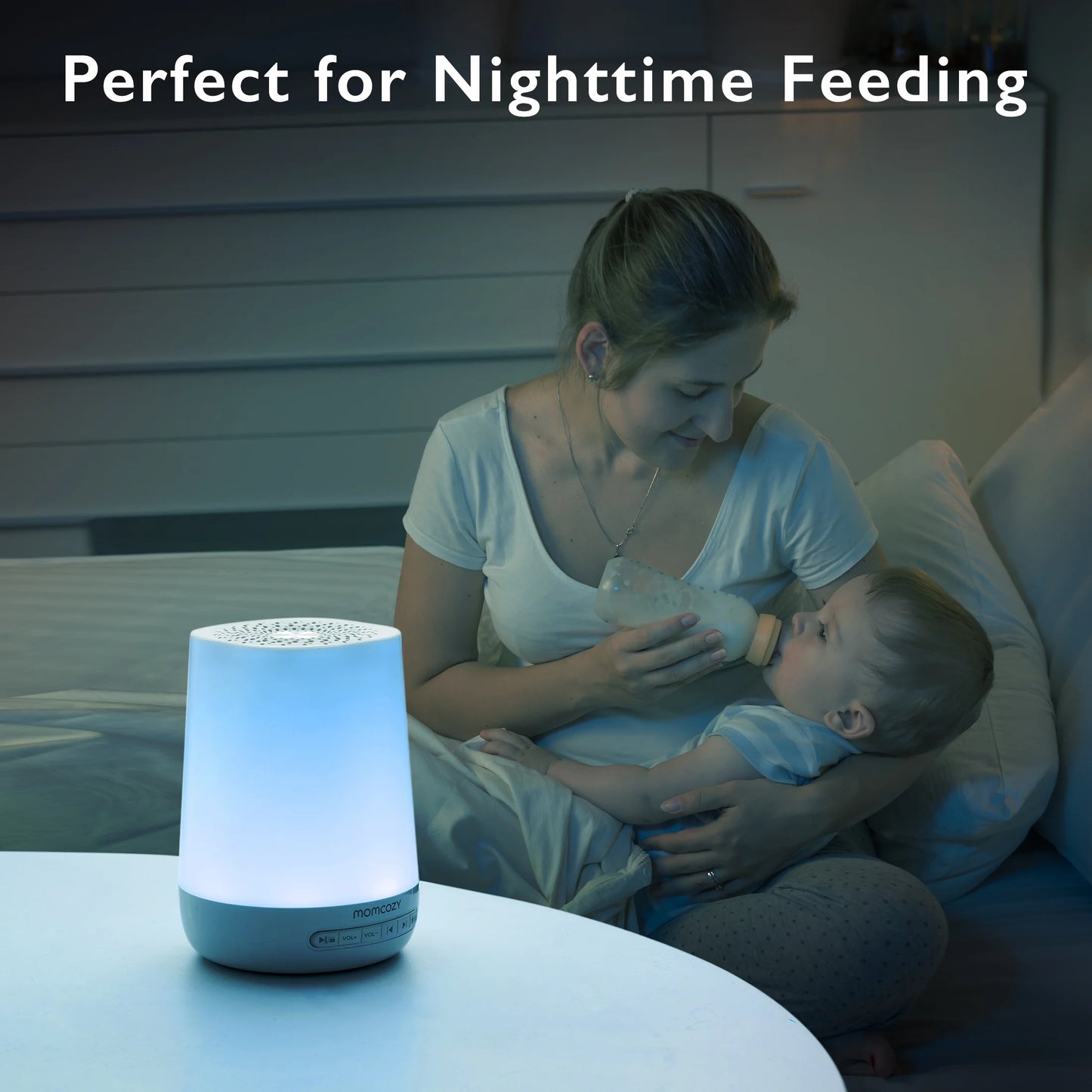 Baby Sound Machine with Nightlight and Timer for Babies, White