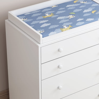 White Baby Dresser with Changing Table and 5 Drawers Baby Organizer Dresser Chest